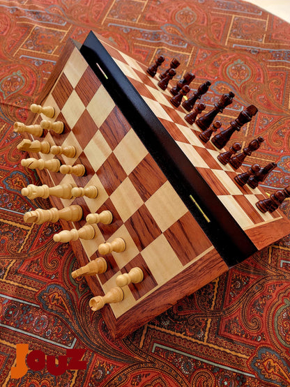 Wooden Chess Board with Foldable Design, perfect for a travels, Lightweight, and Easy to Store
