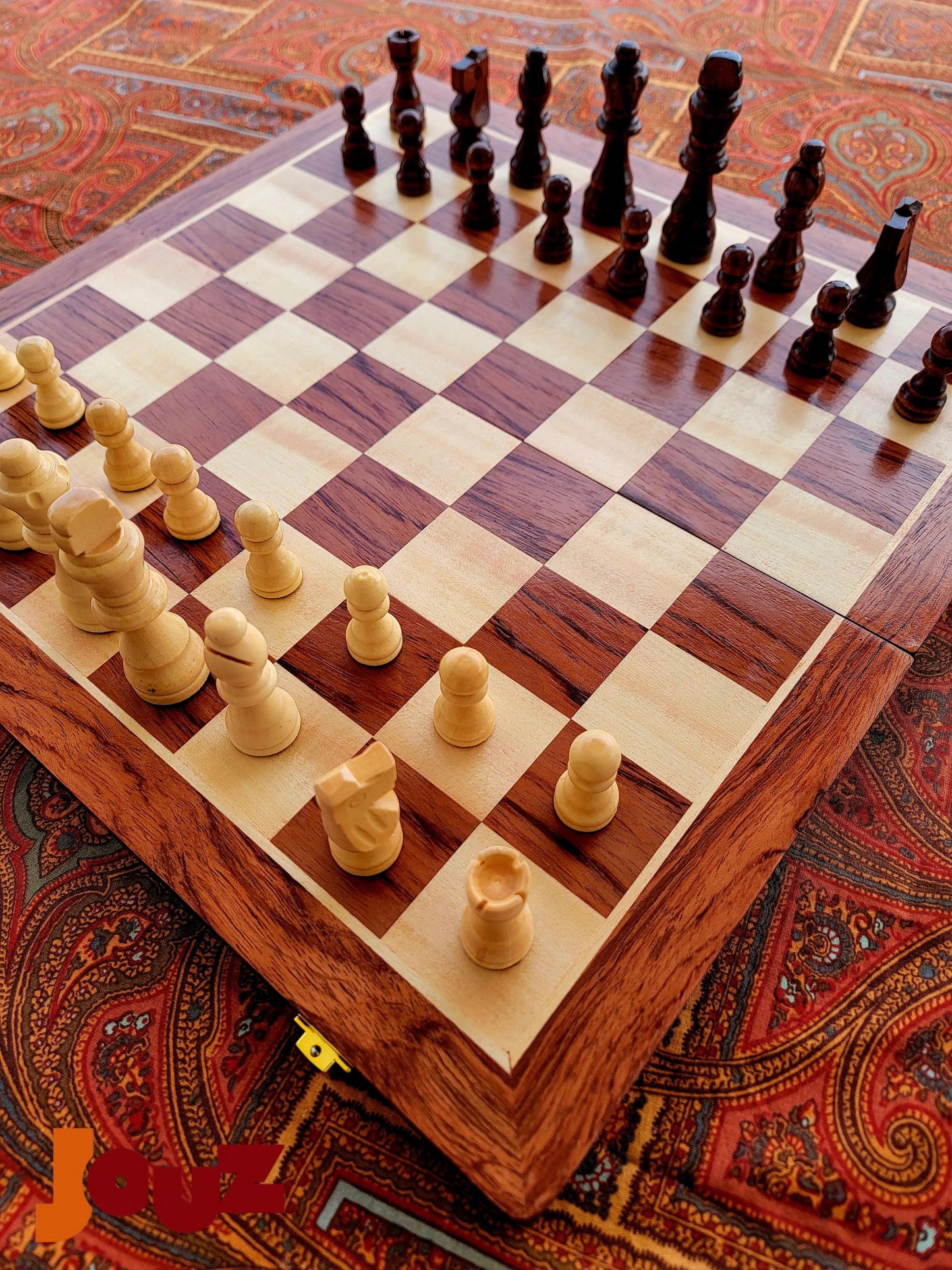Wooden Chess Board with Foldable Design, perfect for a travels, Lightweight, and Easy to Store