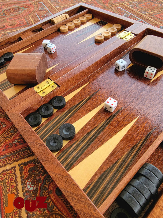 Foldable Wooden Backgammon Set – Premium Handcrafted Board Game for Indoor & Outdoor Use – Travel-Friendly, Durable, Perfect for Gifts