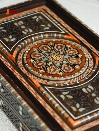 Luxury Backgammon Masterpiece – Exclusive One-of-a-Kind Collector's Set, Handcrafted High-End Board with Mother of Pearl Inlay