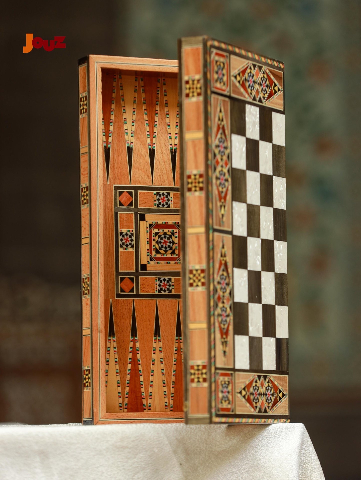 Handcrafted Wooden Backgammon & Chess Set – 3 Sizes (Small, Medium, Large) – 3 Games in 1