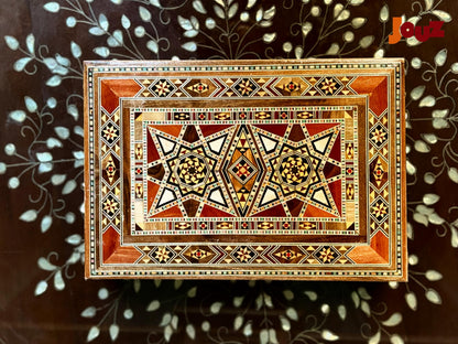 Handmade Mosaic Wooden Box - Decorative Trinket Jewelry Box - large Gift Box - Personalized Custom Wood Box - Vintage Boho Home Decor