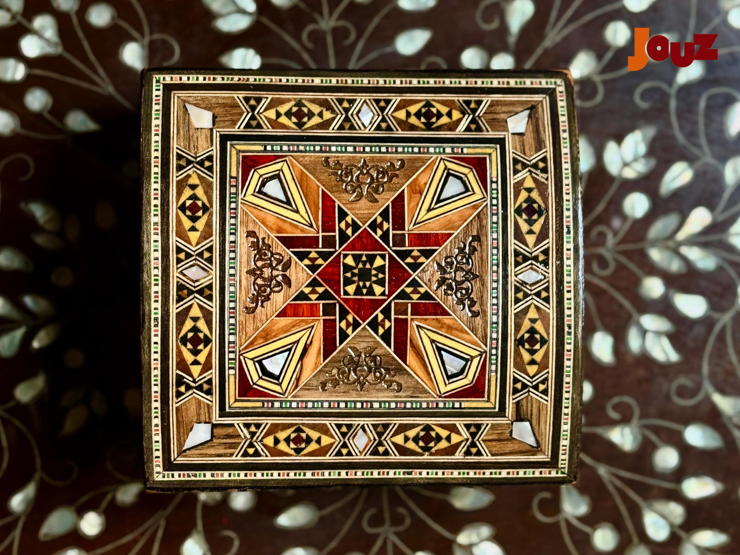 Vintage-Style Mosaic Box – Elegant Wooden Decorative Storage, jewelry box – Perfect Gift