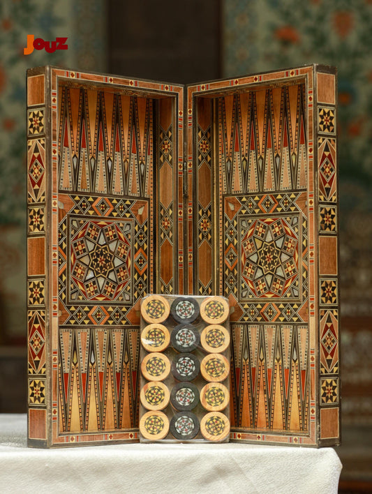 Jeu d'échecs et de backgammon de luxe en bois - Plateau de jeu pliable 2 en 1 - Cadeau de mariage, objet de collection - Cadeau d'anniversaire