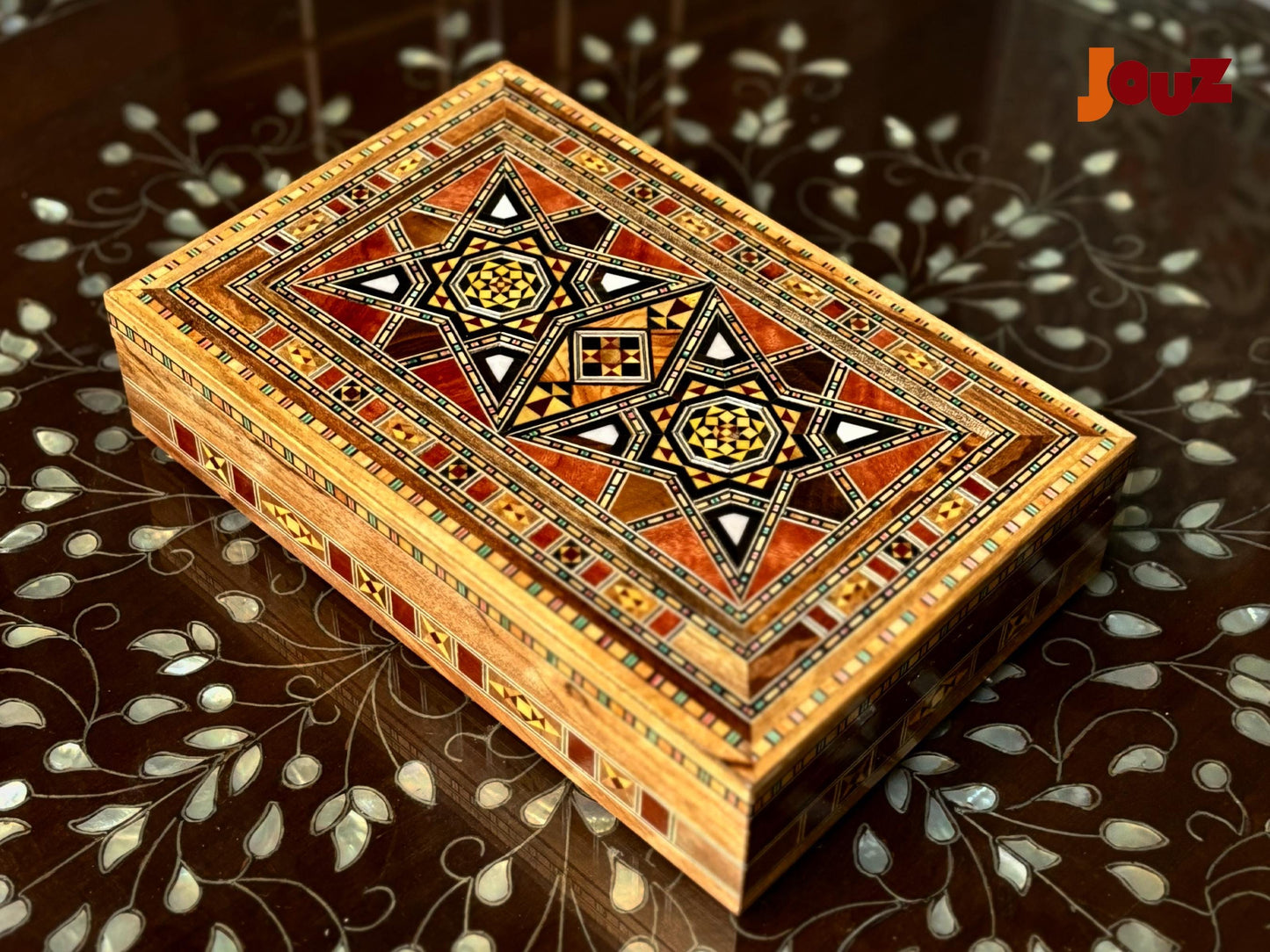 Set of 3 Wooden Mosaic Boxes – Small, Medium & Large – Handcrafted Decorative Trinket Boxes, perfect gift idea