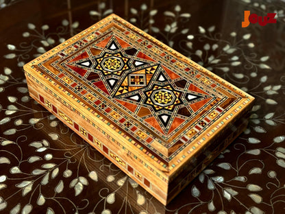 Set of 3 Wooden Mosaic Boxes – Small, Medium & Large – Handcrafted Decorative Trinket Boxes, perfect gift idea