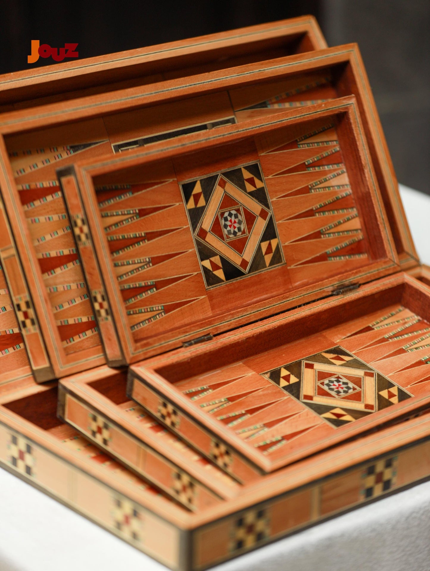 Handcrafted Chess & Backgammon Set of 3 - Wooden Folding Boards in Different Sizes - Complete Game Sets, perfect housewarming gift idea